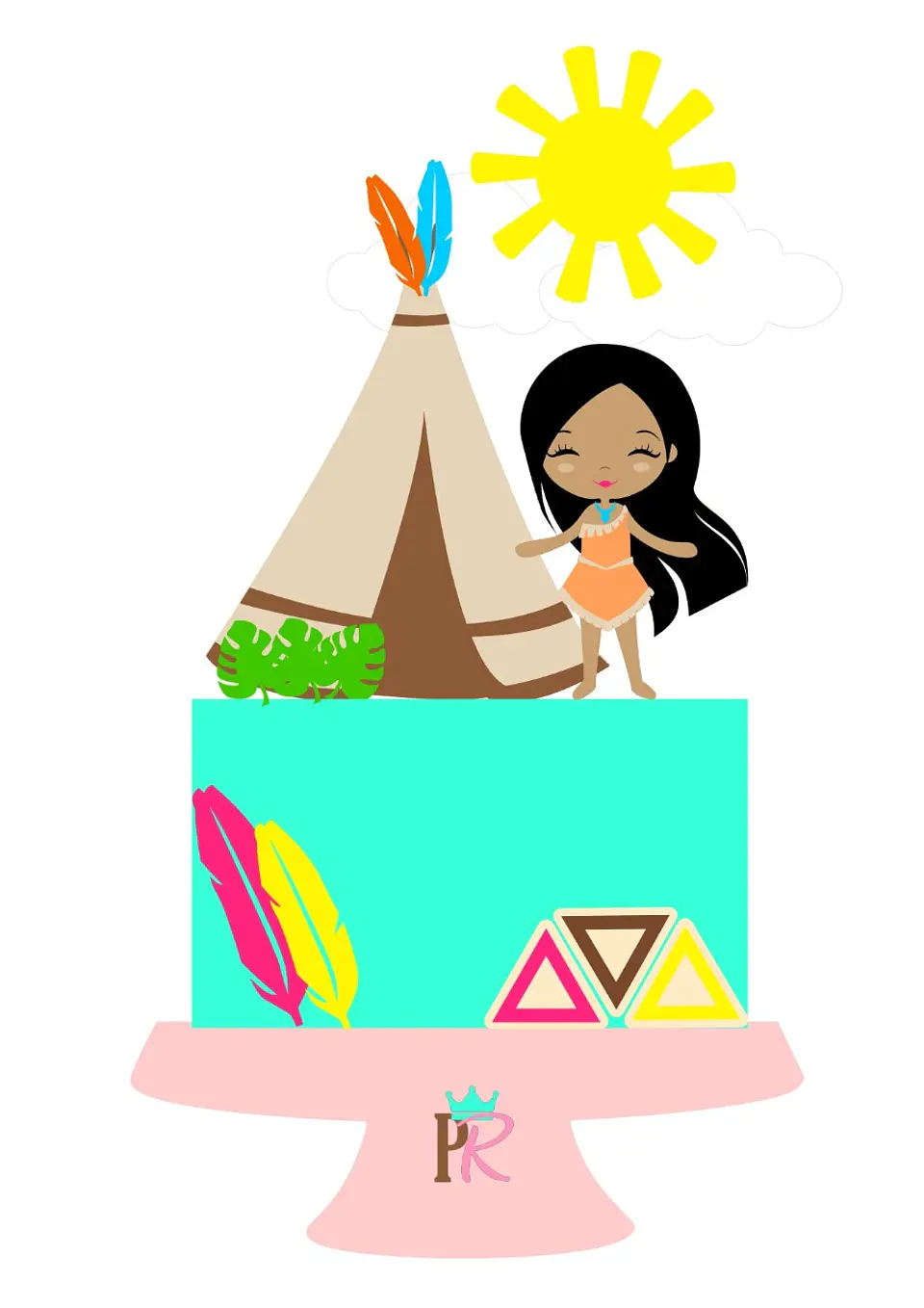 Arquivo de Corte Topo de Bolo Pocahontas 1 1
