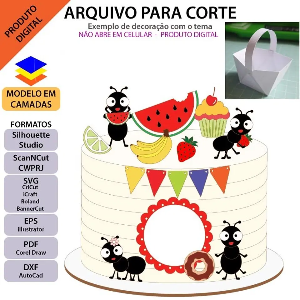 Arquivo de Corte Topo de Bolo Picnic 3 1