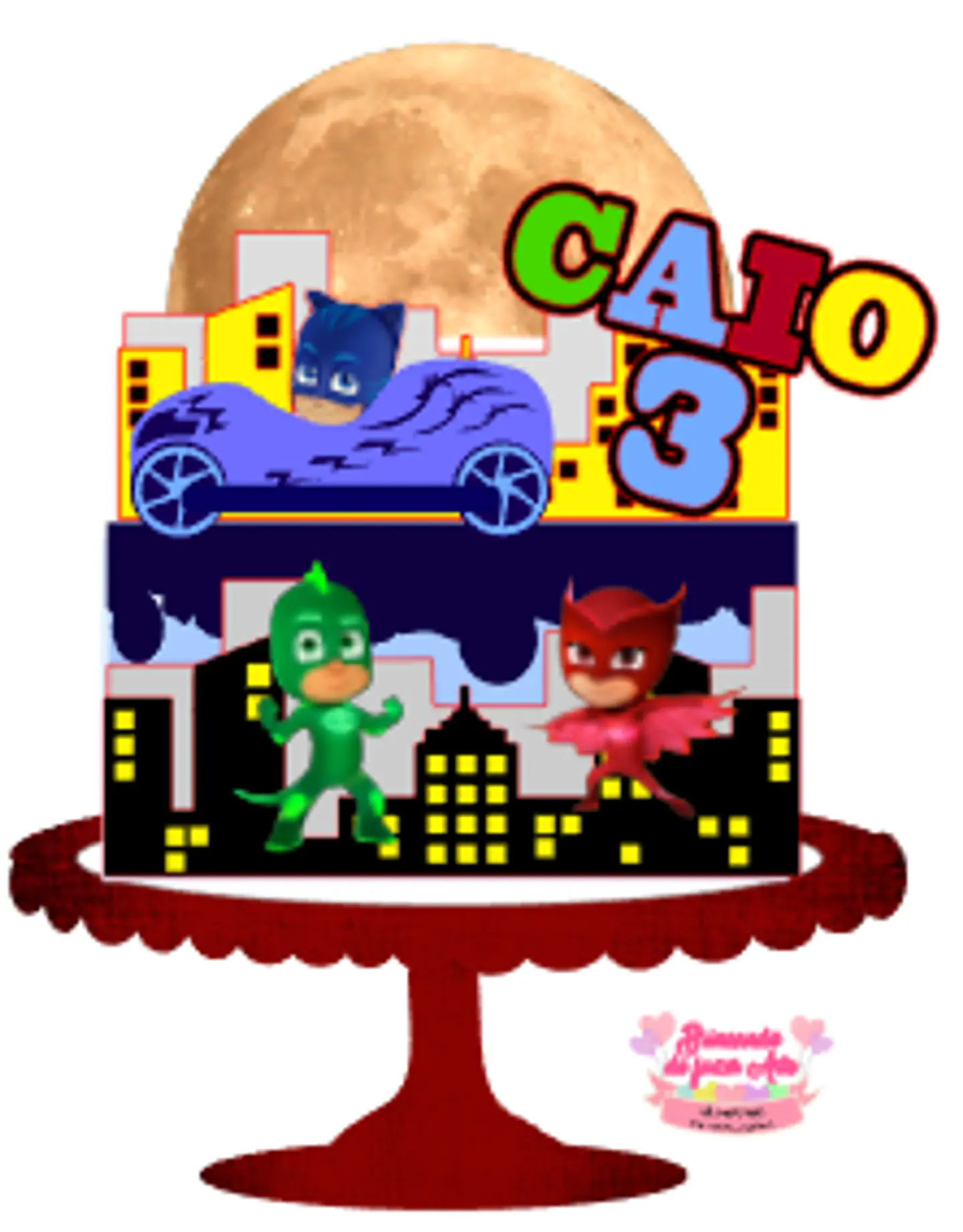 Arquivo de Corte Topo de Bolo Pj Masks 12 1