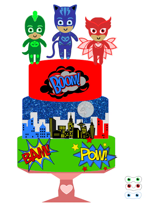 Arquivo de Corte Topo de Bolo Pj Masks 11
