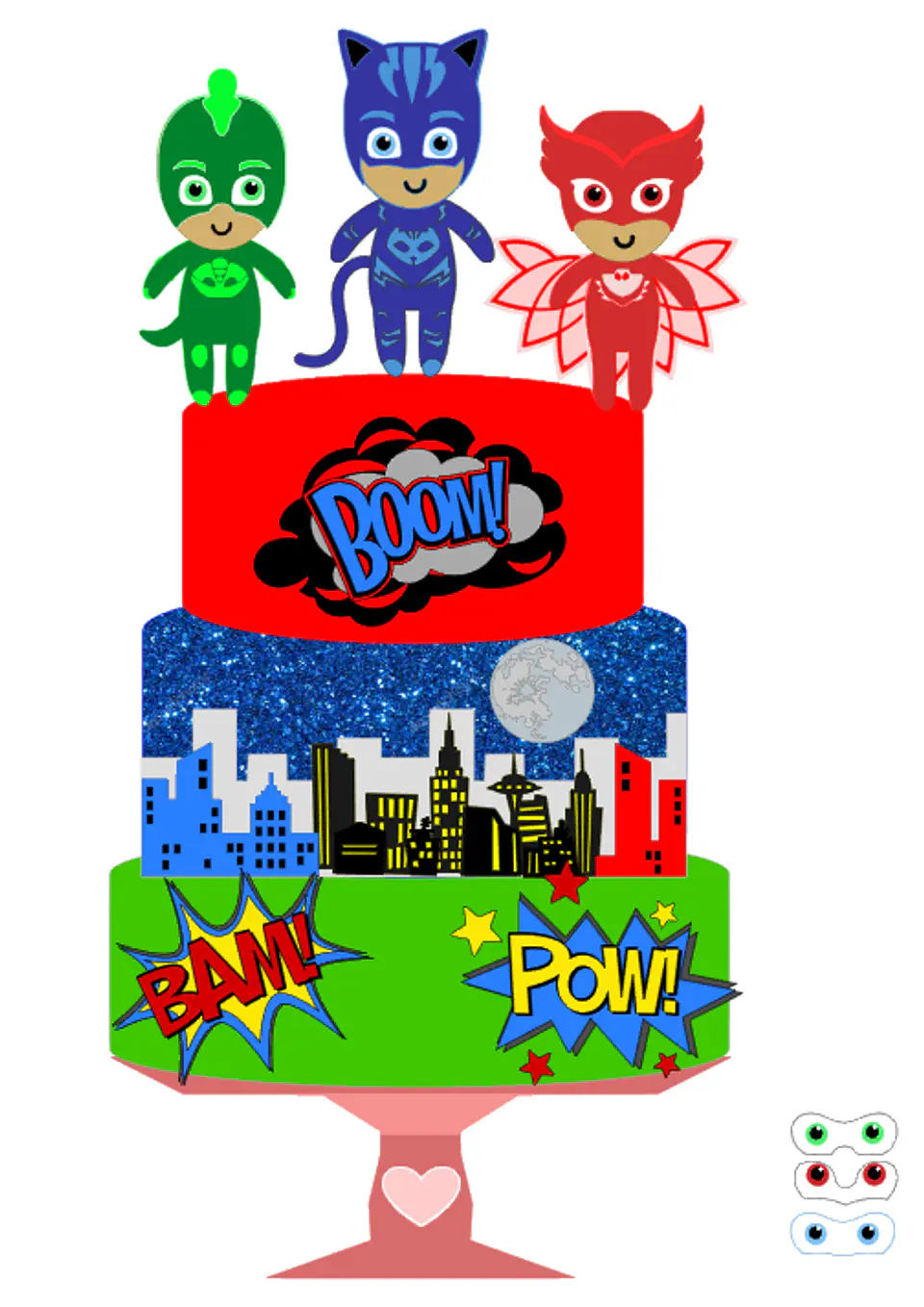 Arquivo de Corte Topo de Bolo Pj Masks 11 1