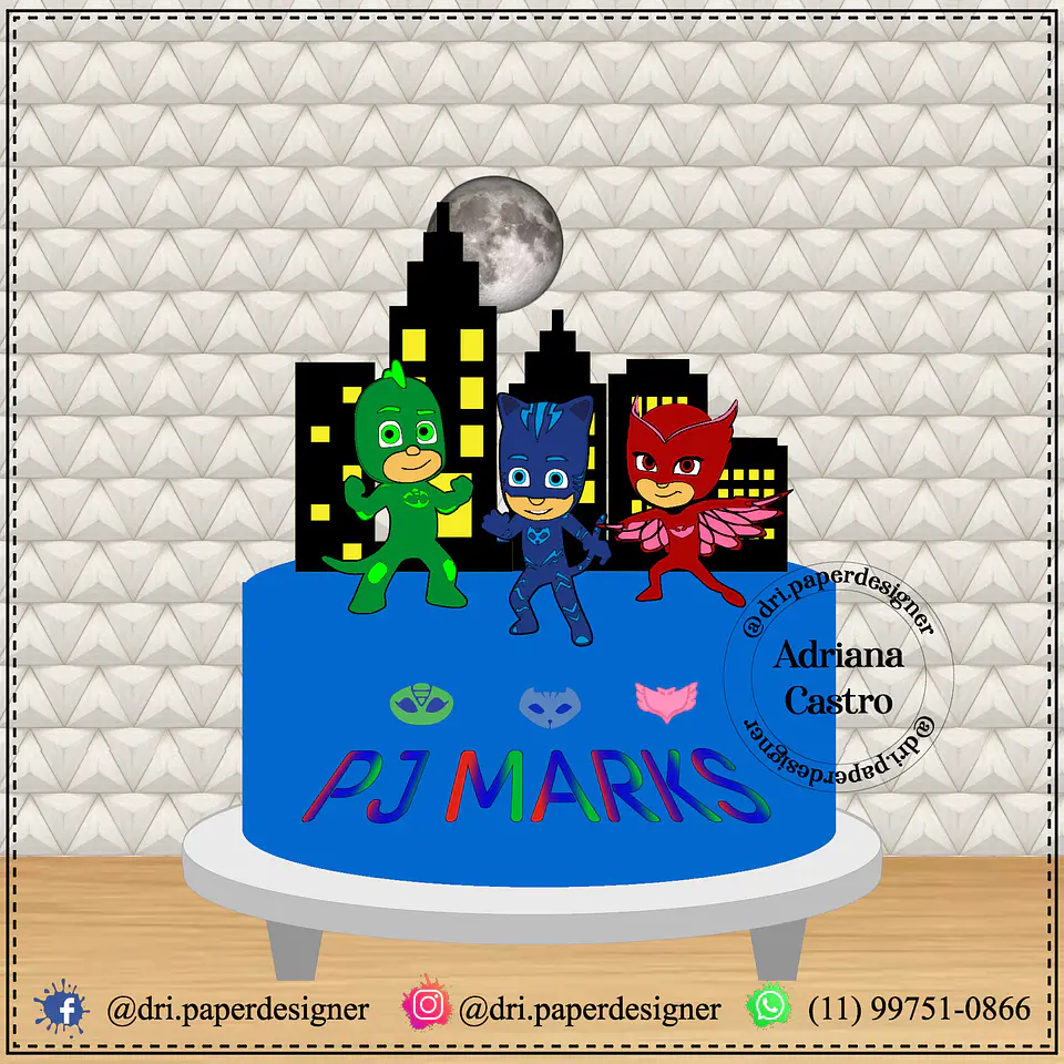 Arquivo de Corte Topo de Bolo Pj Masks 6 1