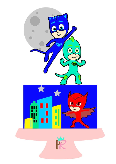 Arquivo de Corte Topo de Bolo Pj Masks 3