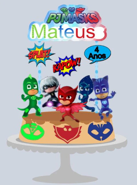 Arquivo de Corte Topo de Bolo Pj Masks 2
