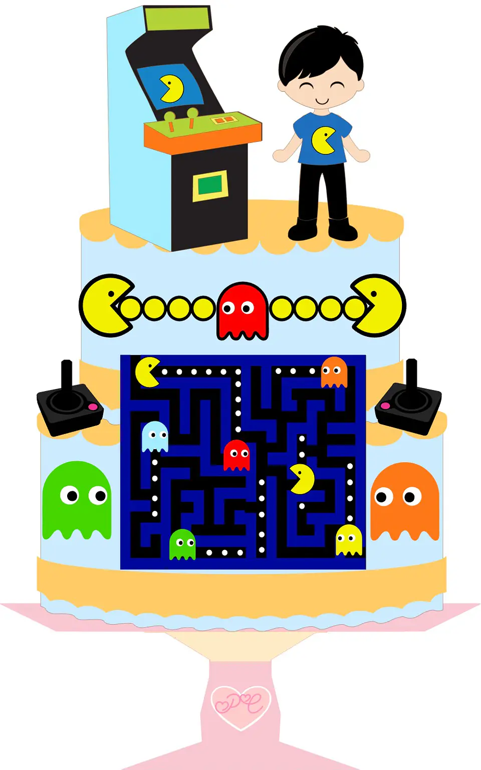 Arquivo de Corte Topo de Bolo Pac Man 3 1