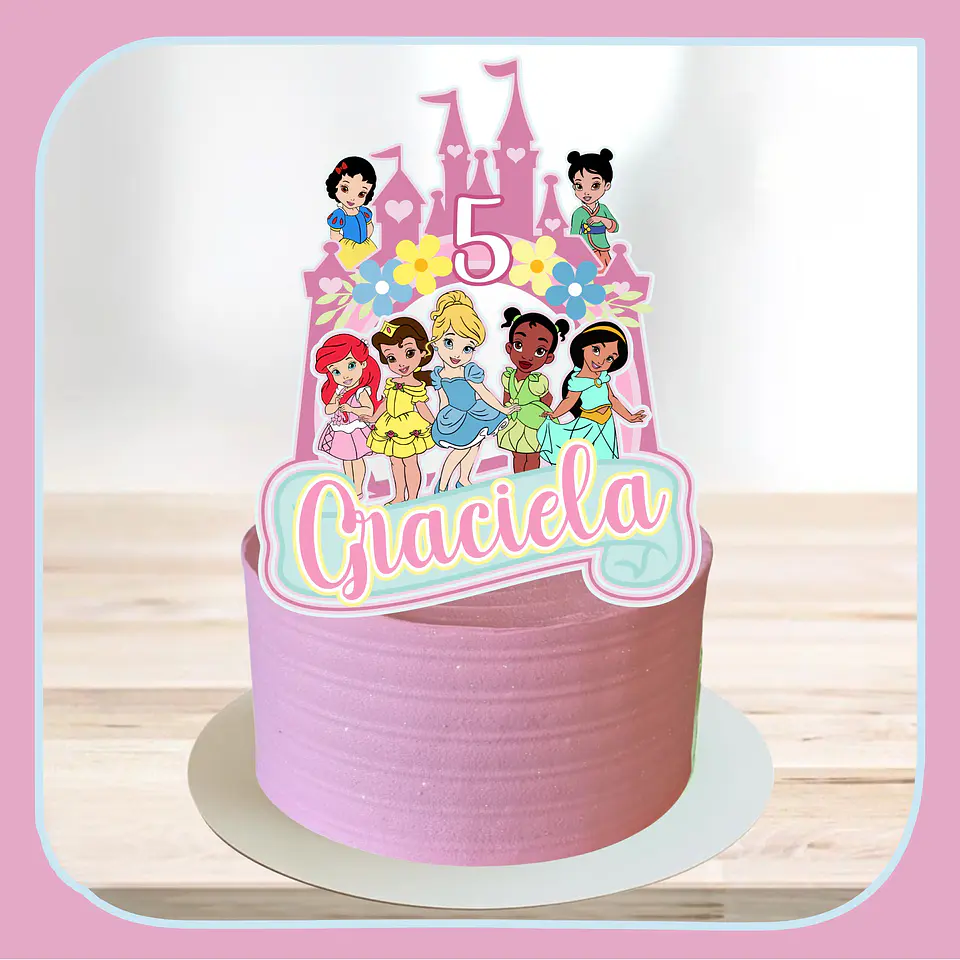 Arquivo de Corte Topo de Bolo Princesas Disney 43 1
