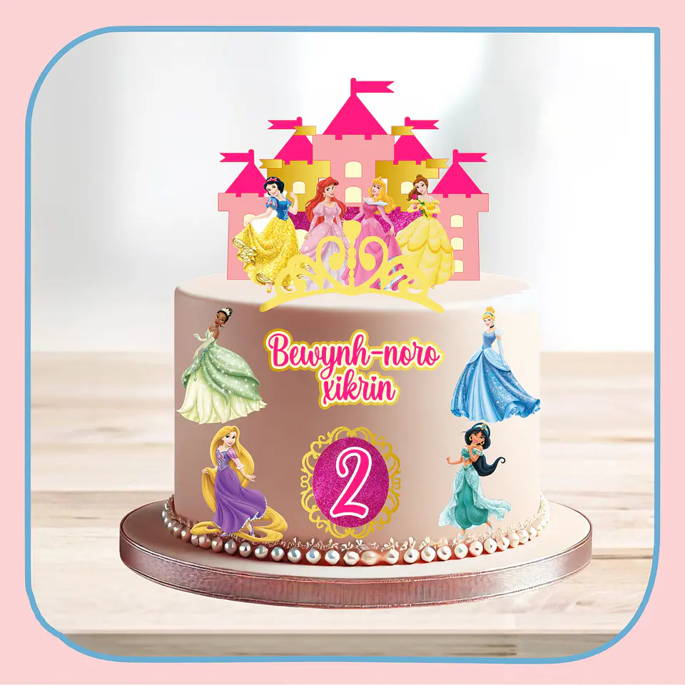 Arquivo de Corte Topo de Bolo Princesas Disney 40 1