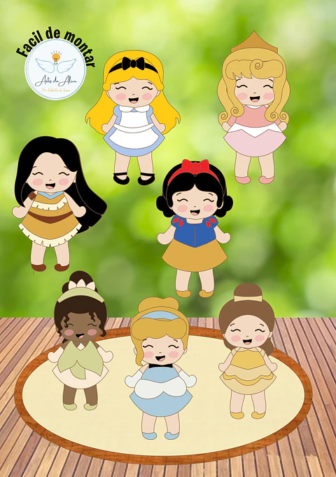 Arquivo de Corte Topo de Bolo Princesas Disney 36