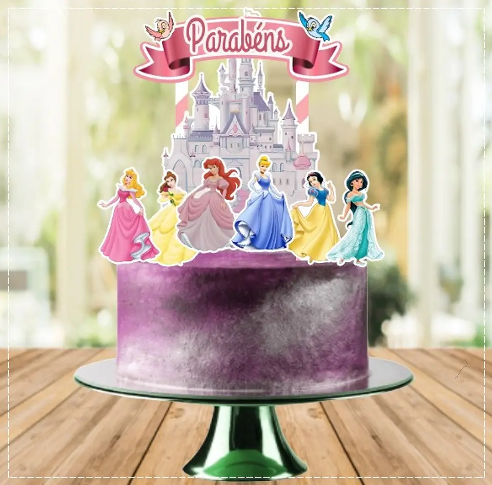 Arquivo de Corte Topo de Bolo Princesas Disney 35 1
