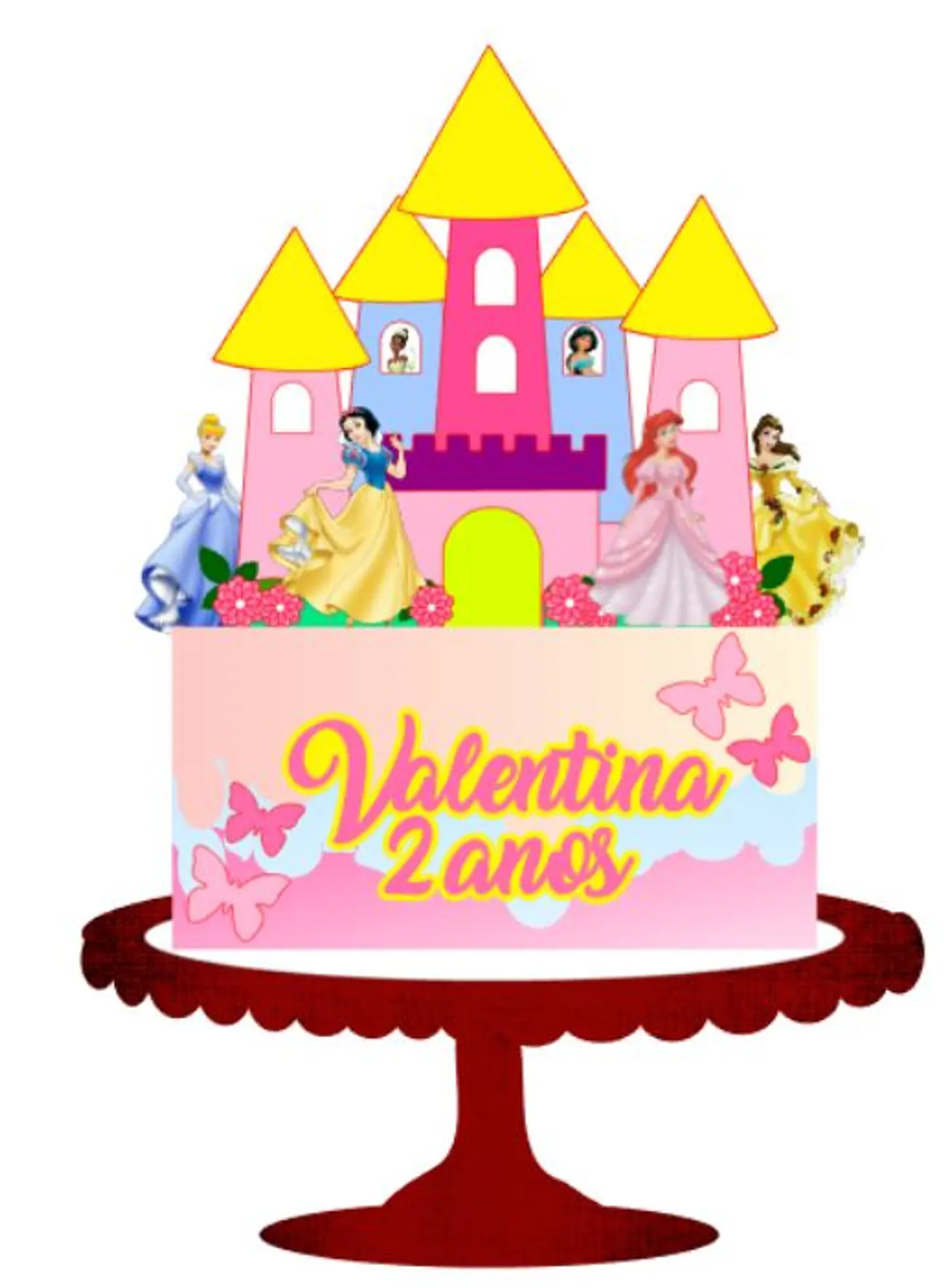 Arquivo de Corte Topo de Bolo Princesas Disney 30 1