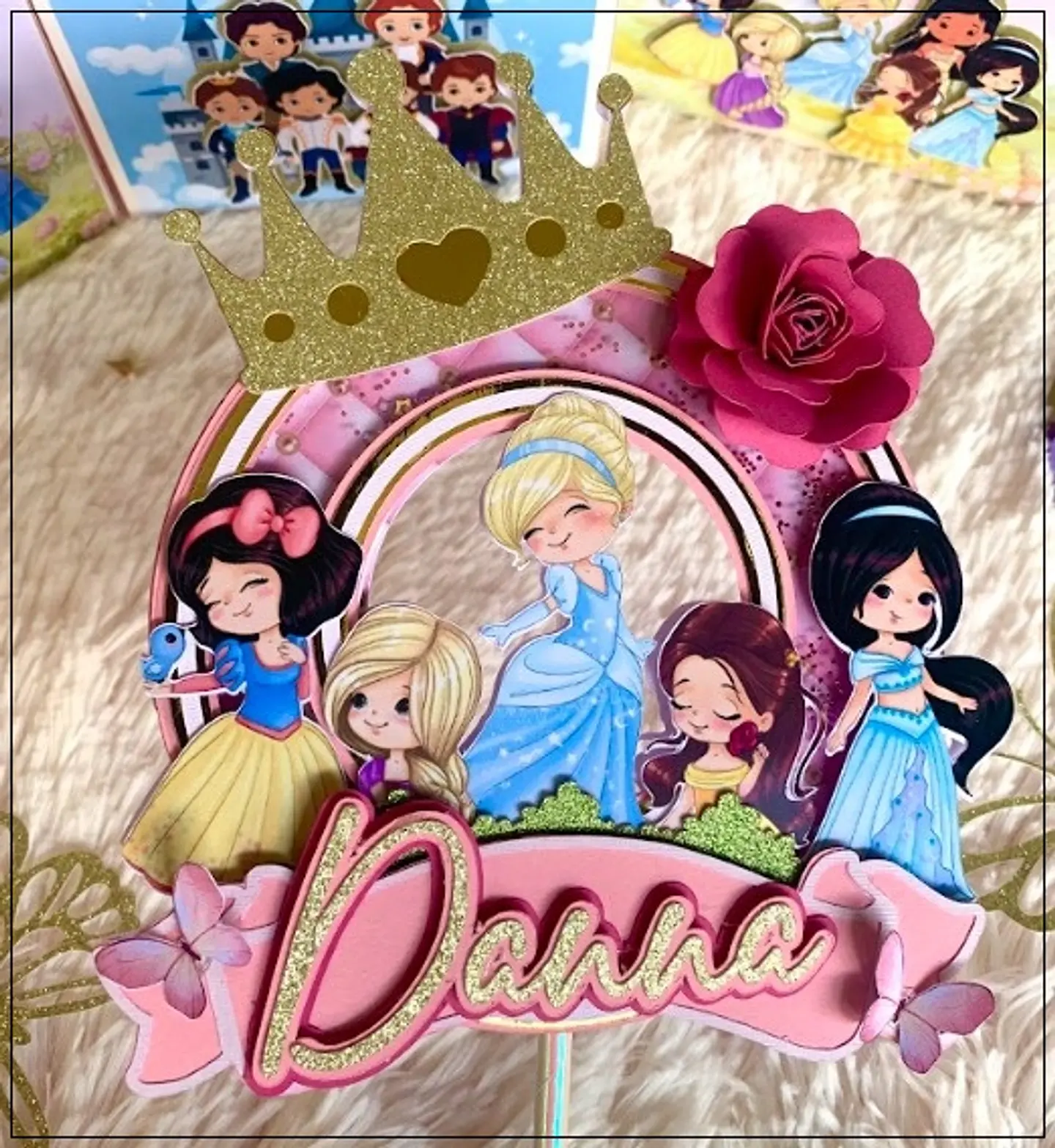 Arquivo de Corte Topo de Bolo Princesas Disney 29 1