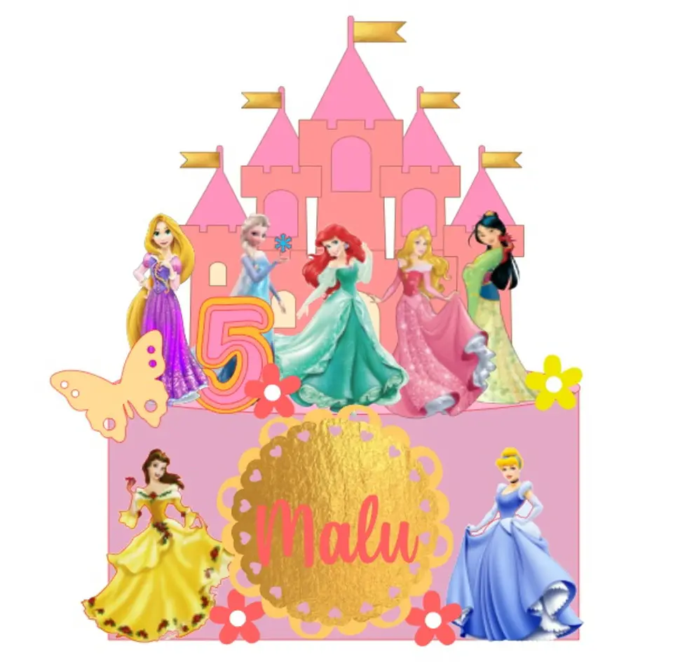 Arquivo de Corte Topo de Bolo Princesas Disney 26 1