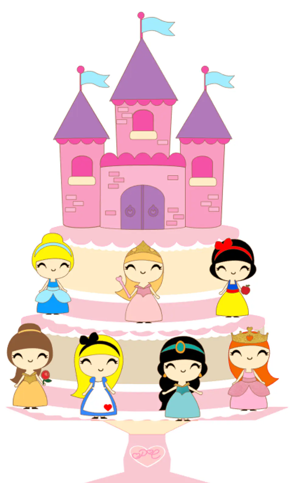 Arquivo de Corte Topo de Bolo Princesas Disney 25 1