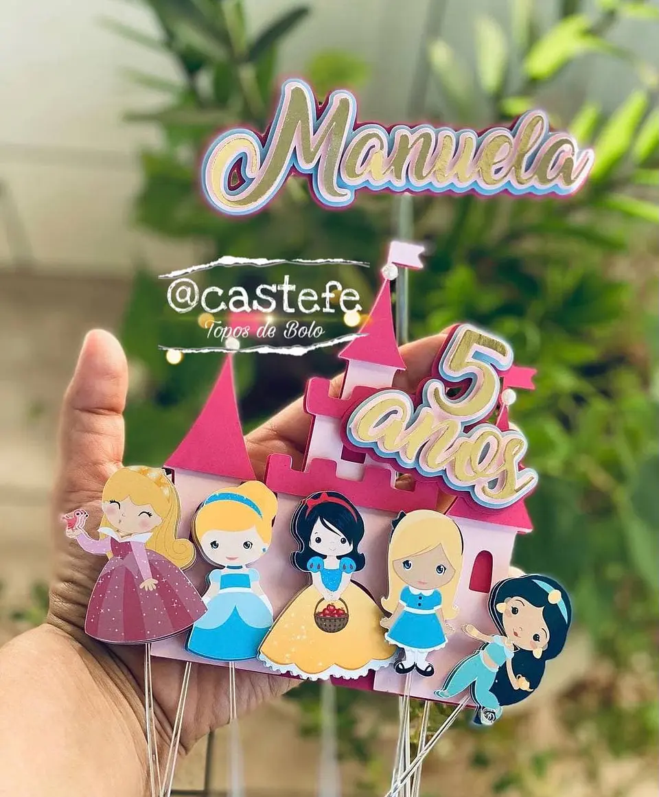 Arquivo de Corte Topo de Bolo Princesas Disney 24 1