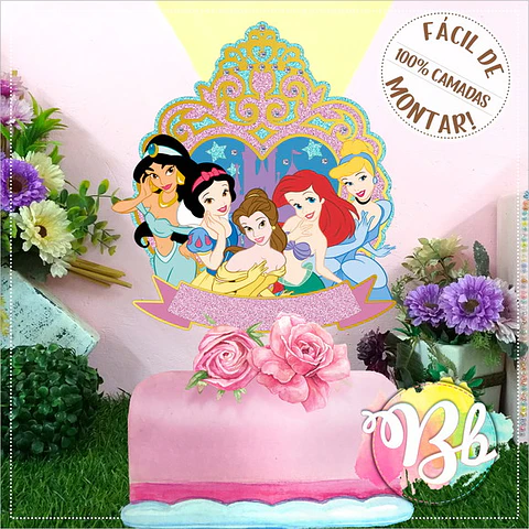 Arquivo de Corte Topo de Bolo Princesas Disney 20