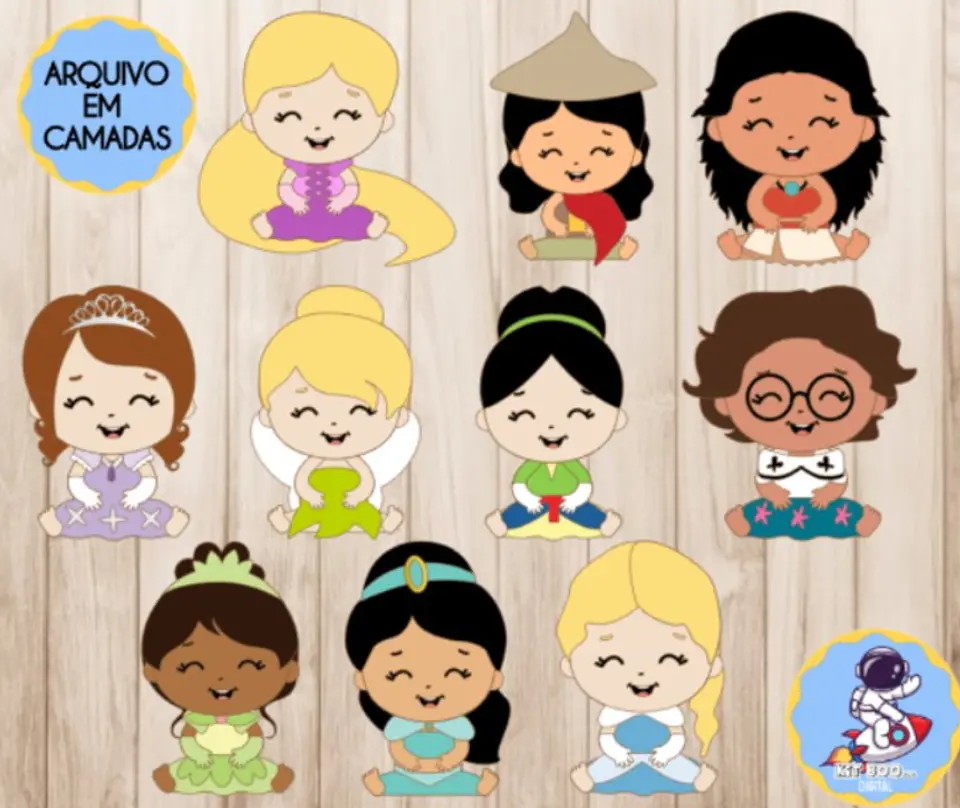 Arquivo de Corte Topo de Bolo Princesas Disney 18 1