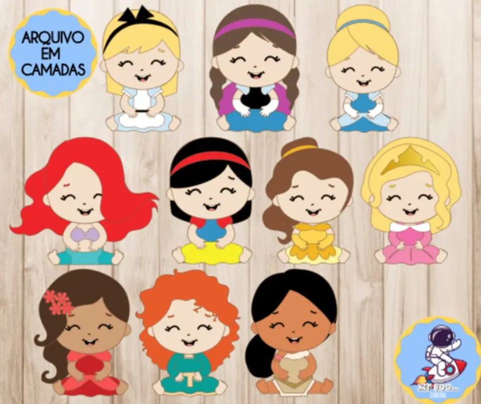 Arquivo de Corte Topo de Bolo Princesas Disney 17 1