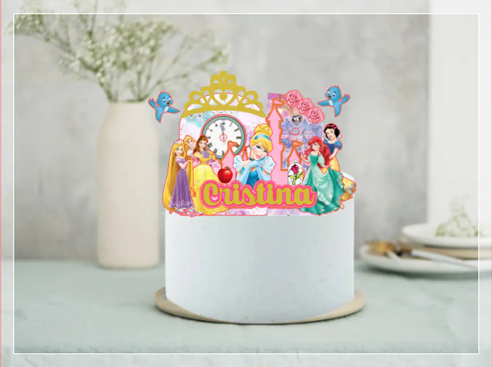 Arquivo de Corte Topo de Bolo Princesas Disney 14 1