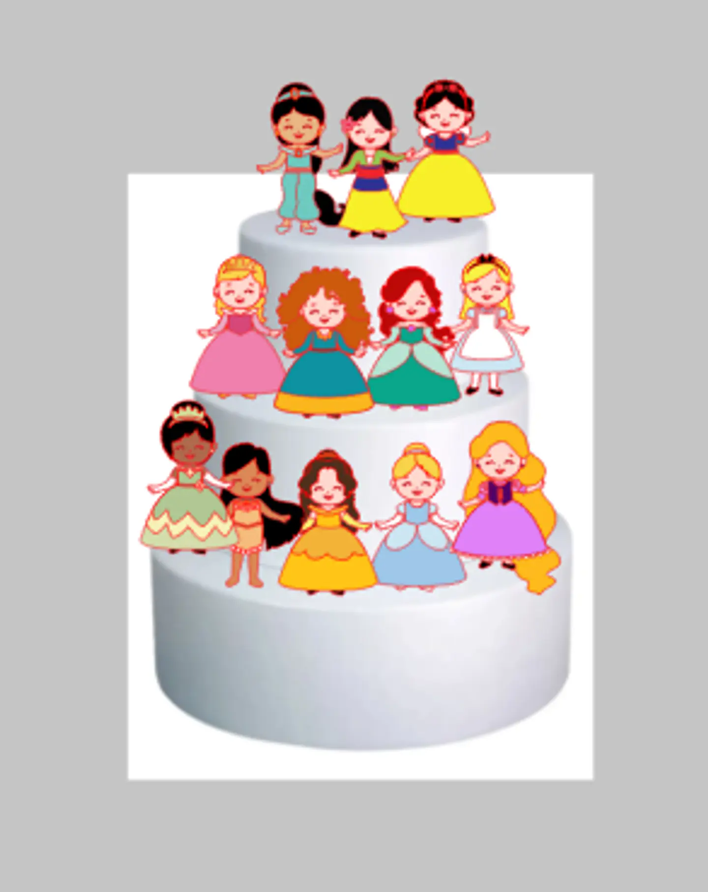 Arquivo de Corte Topo de Bolo Princesas Disney 12 1