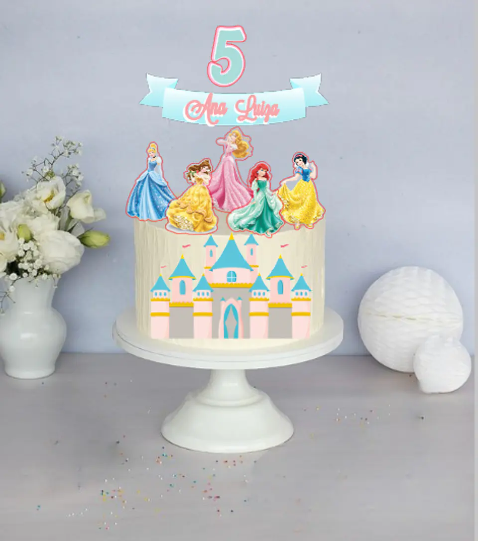 Arquivo de Corte Topo de Bolo Princesas Disney 10 1