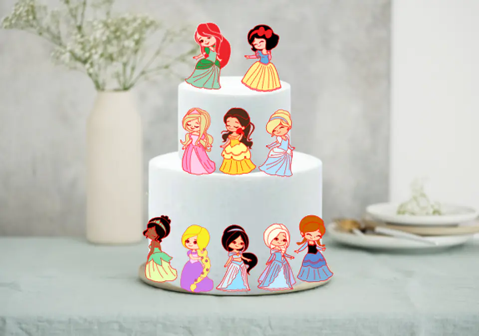 Arquivo de Corte Topo de Bolo Princesas Disney 8 1