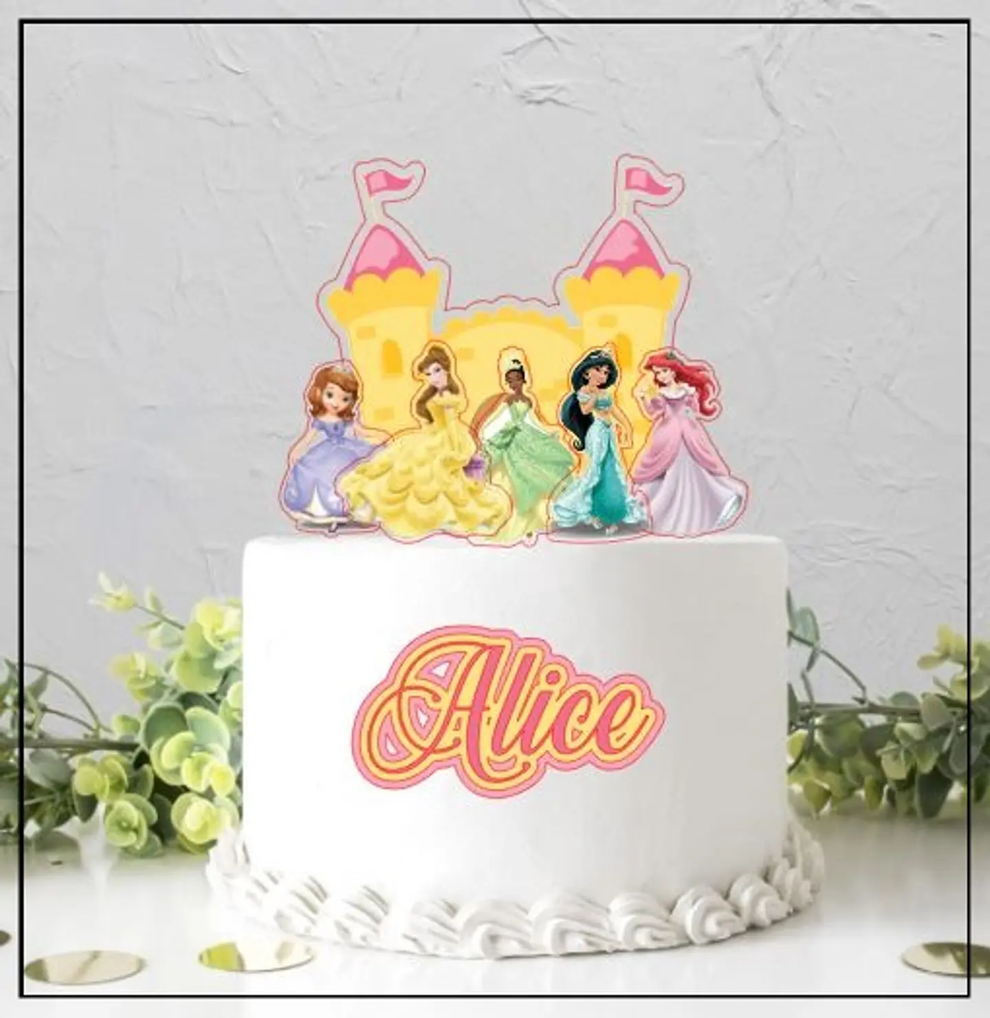 Arquivo de Corte Topo de Bolo Princesas Disney 7 1