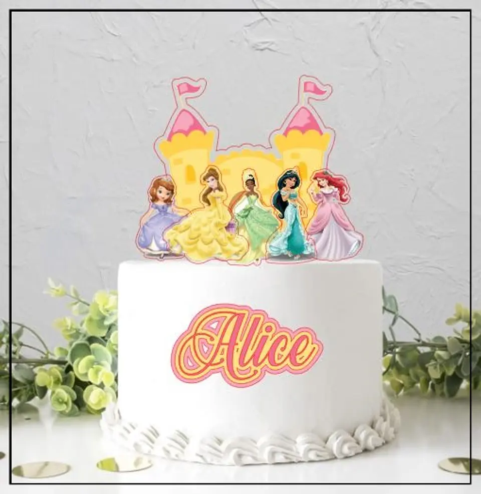 Arquivo de Corte Topo de Bolo Princesas Disney 7 1