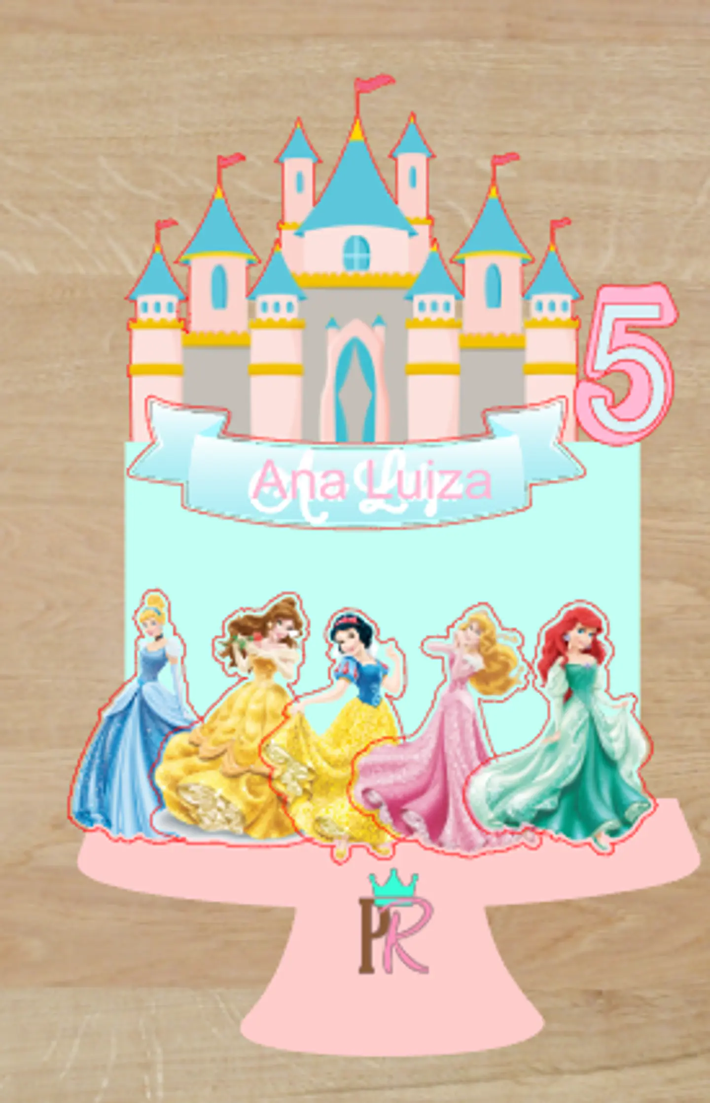 Arquivo de Corte Topo de Bolo Princesas Disney 4 1