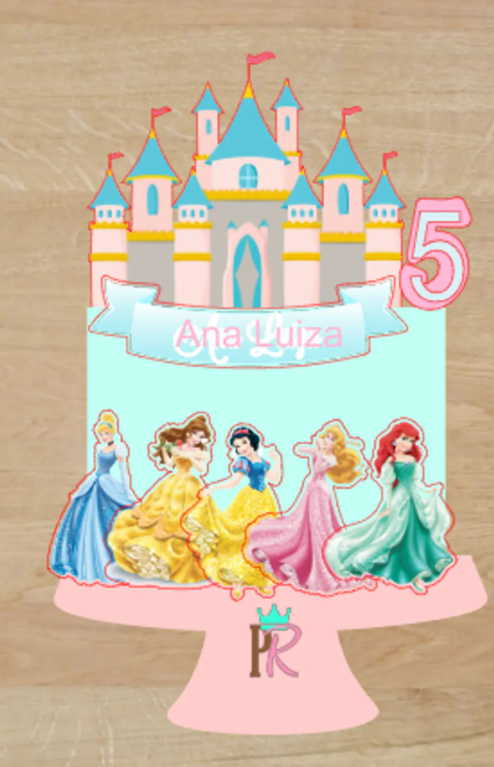Arquivo de Corte Topo de Bolo Princesas Disney 4 1