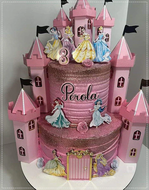 Arquivo de Corte Topo de Bolo Princesas Disney 3