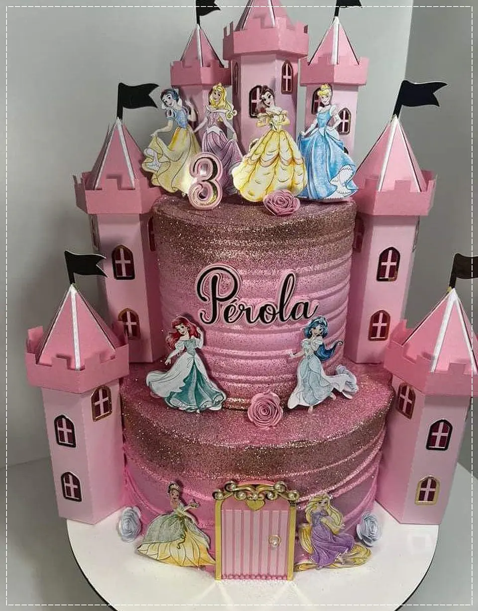 Arquivo de Corte Topo de Bolo Princesas Disney 3 1