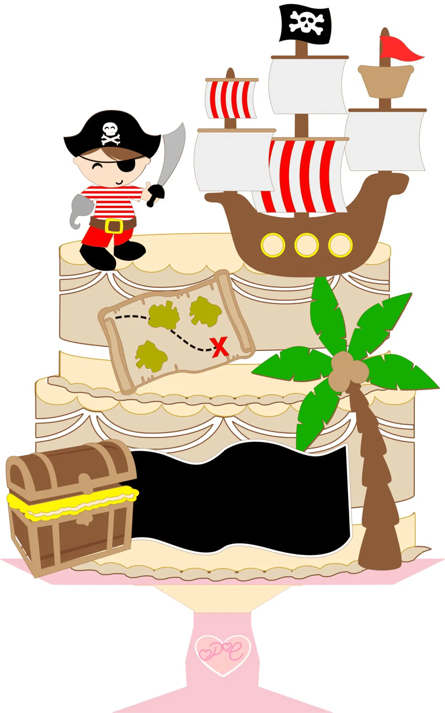 Arquivo de Corte Topo de Bolo Piratas 12 1