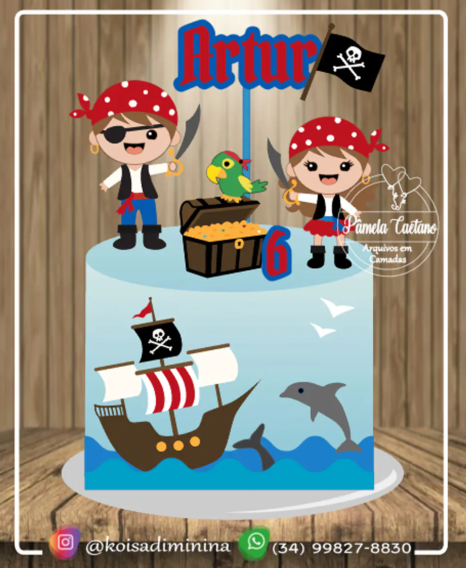 Arquivo de Corte Topo de Bolo Piratas 11 1
