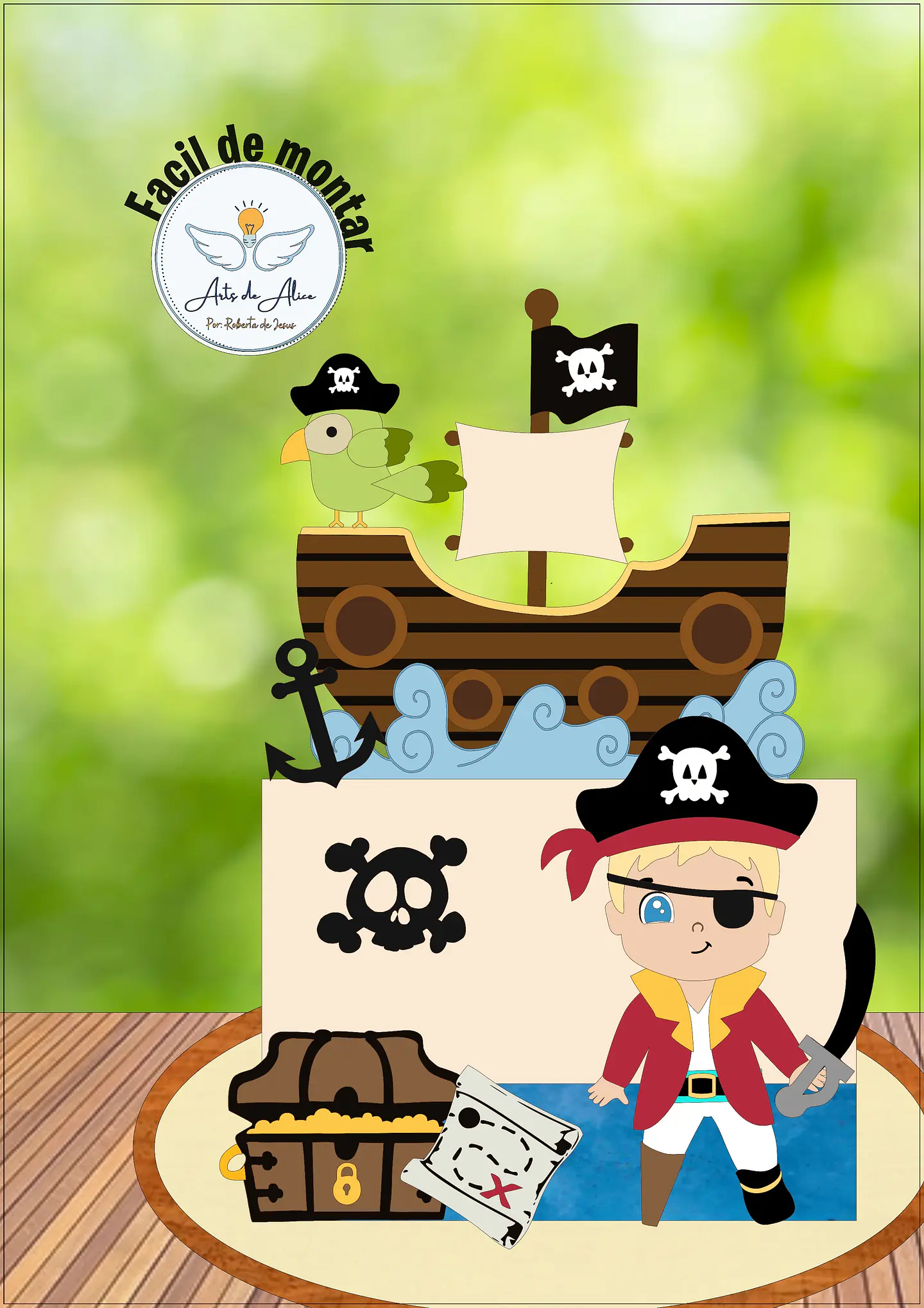Arquivo de Corte Topo de Bolo Piratas 7 1