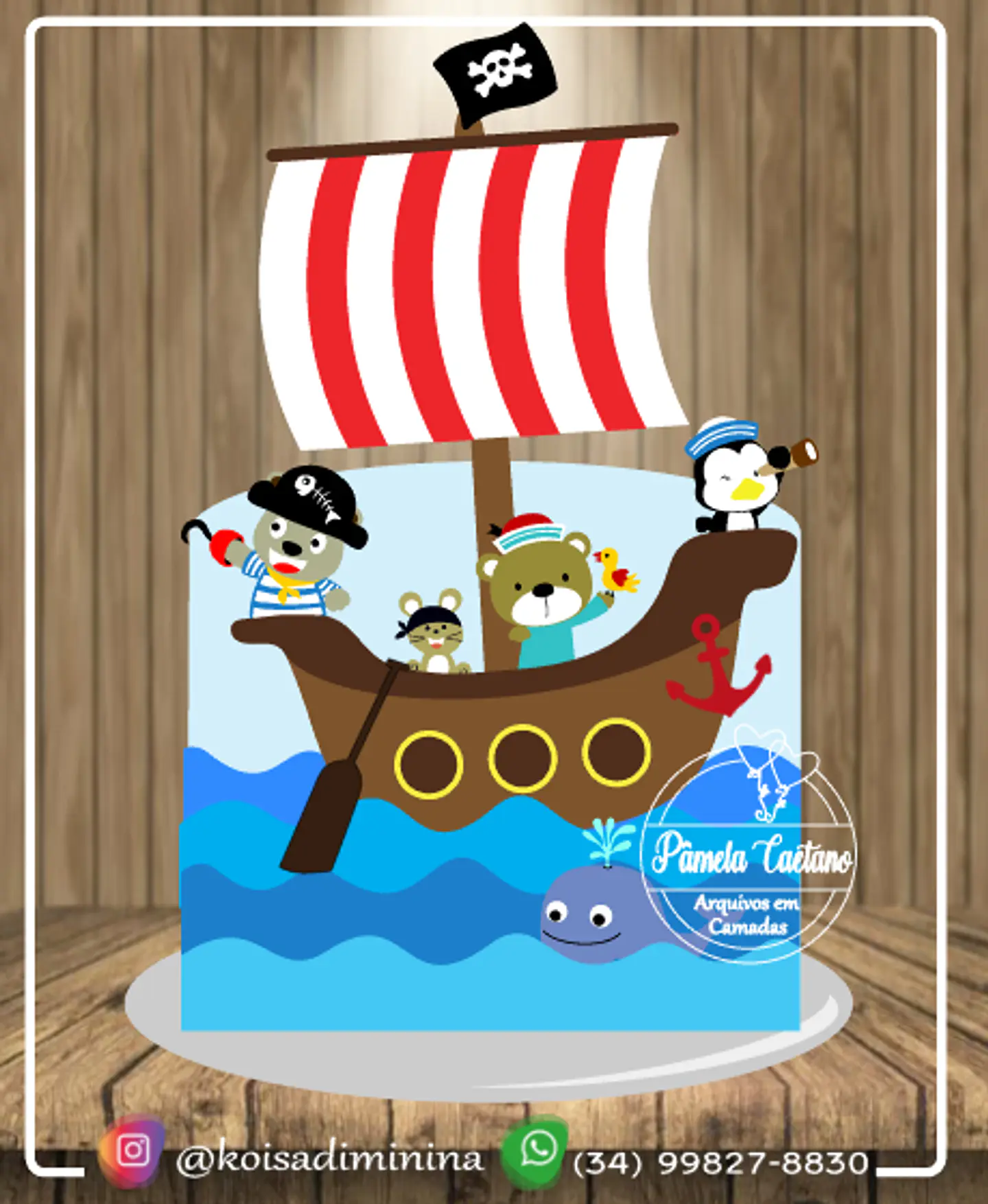 Arquivo de Corte Topo de Bolo Piratas 5 1