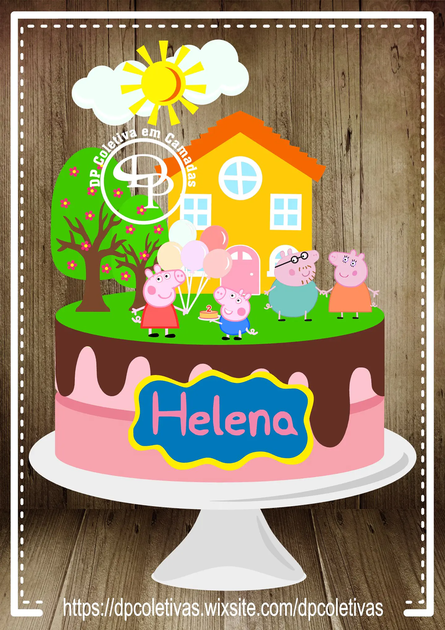 Arquivo de Corte Topo de Bolo Peppa Pig 13 1