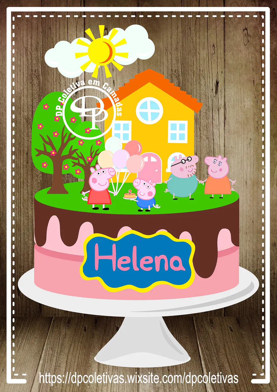 Arquivo de Corte Topo de Bolo Peppa Pig 13 1
