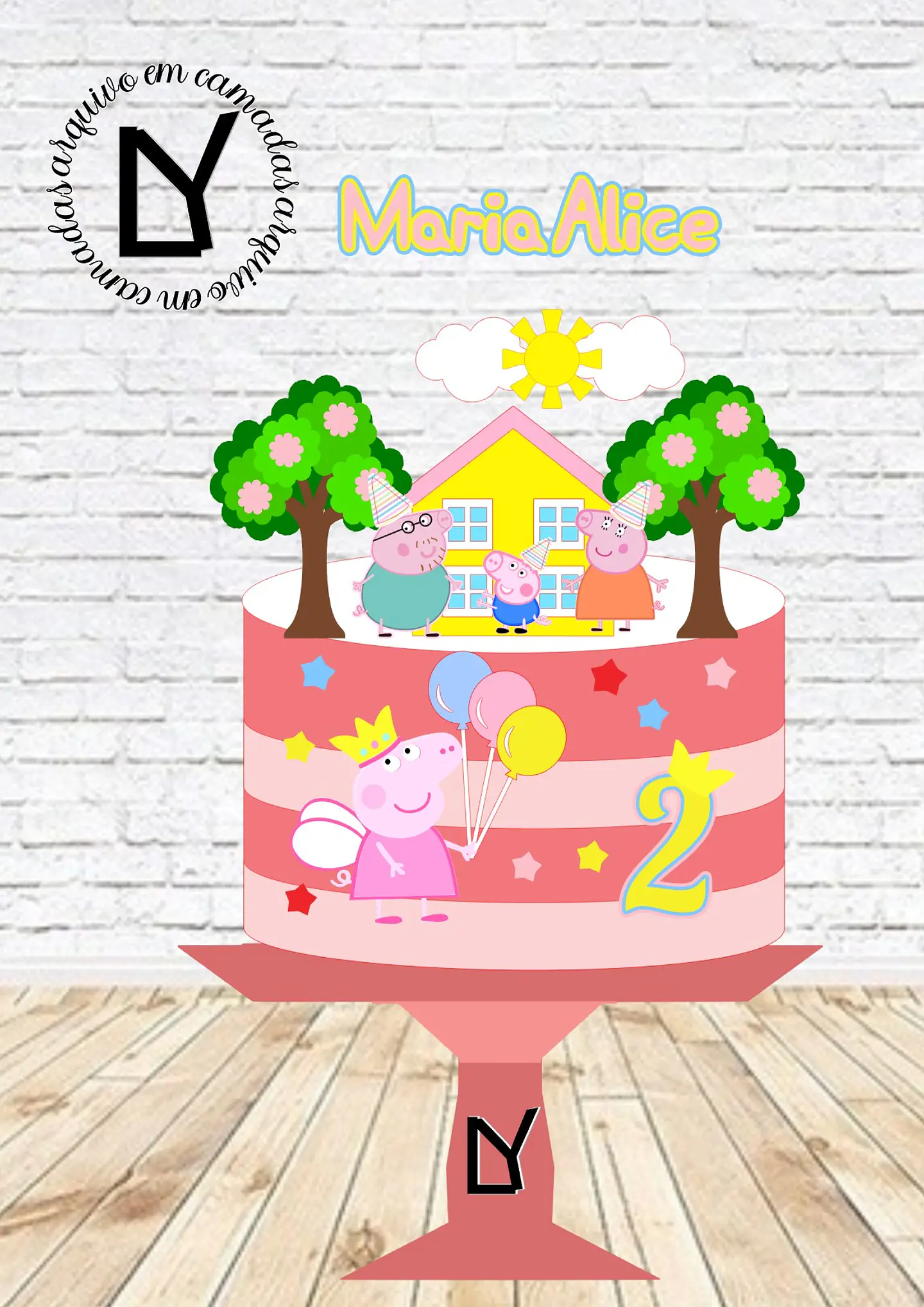 Arquivo de Corte Topo de Bolo Peppa Pig 12 1