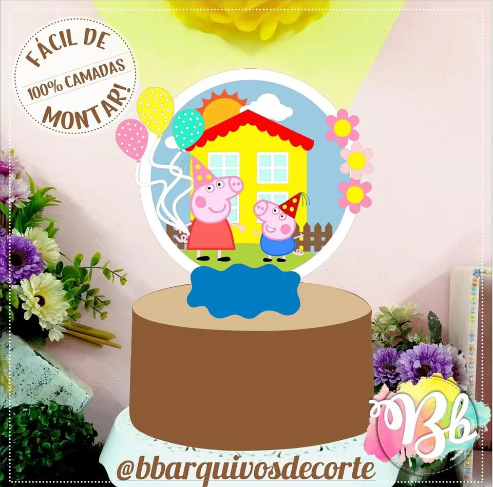 Arquivo de Corte Topo de Bolo Peppa Pig 10 1