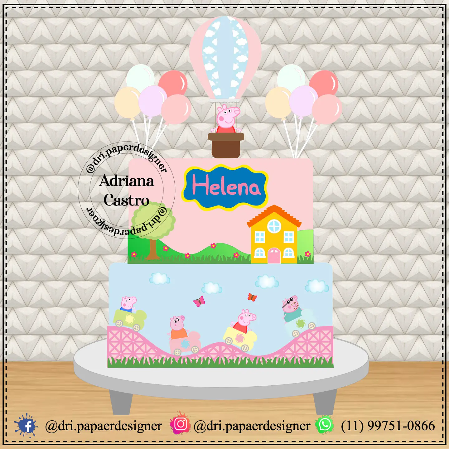 Arquivo de Corte Topo de Bolo Peppa Pig 9 1