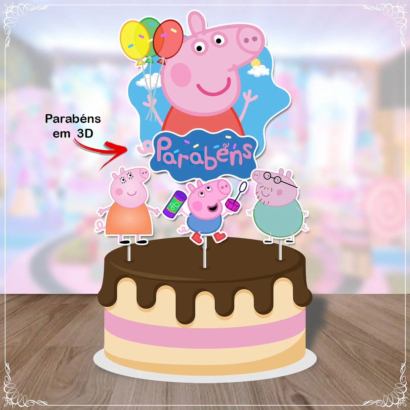 Arquivo de Corte Topo de Bolo Peppa Pig 3 1
