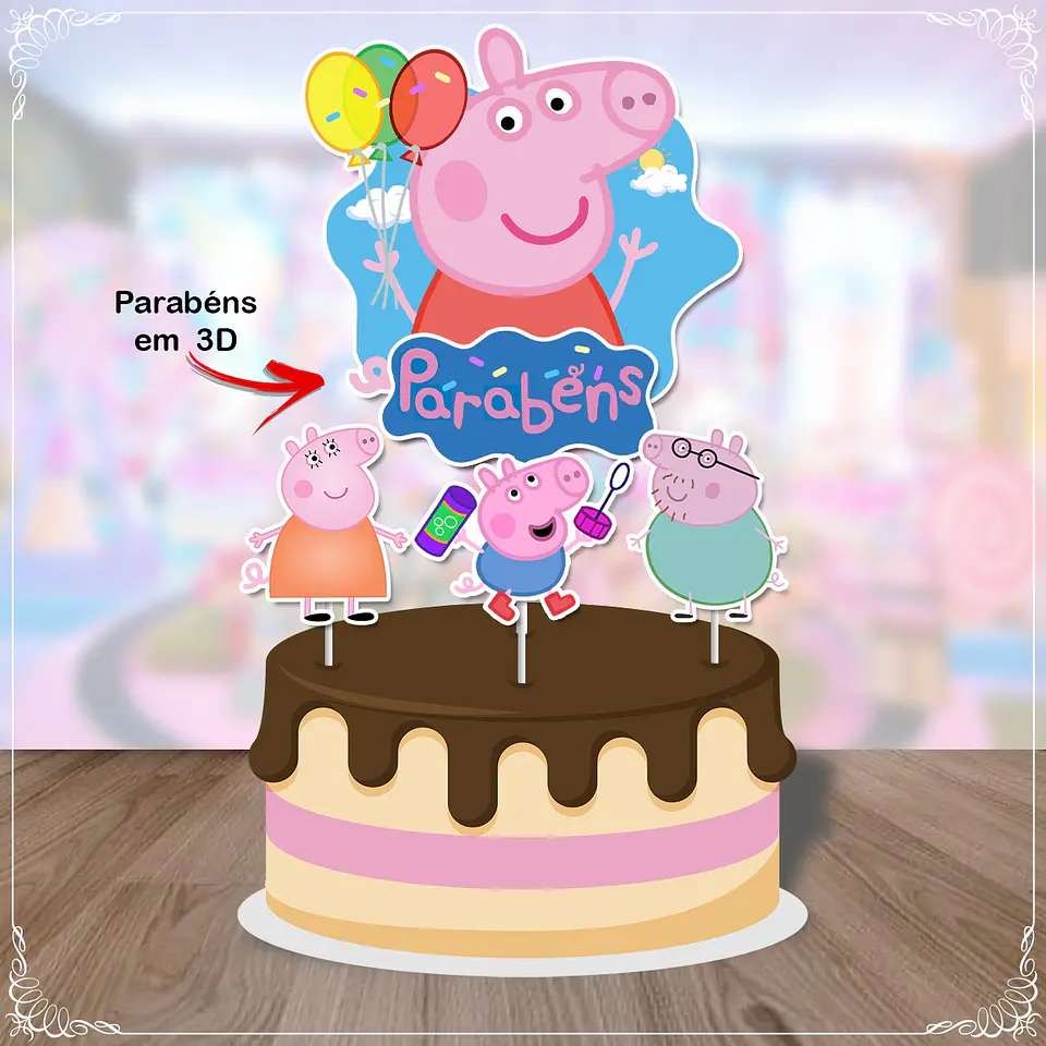 Arquivo de Corte Topo de Bolo Peppa Pig 3 1
