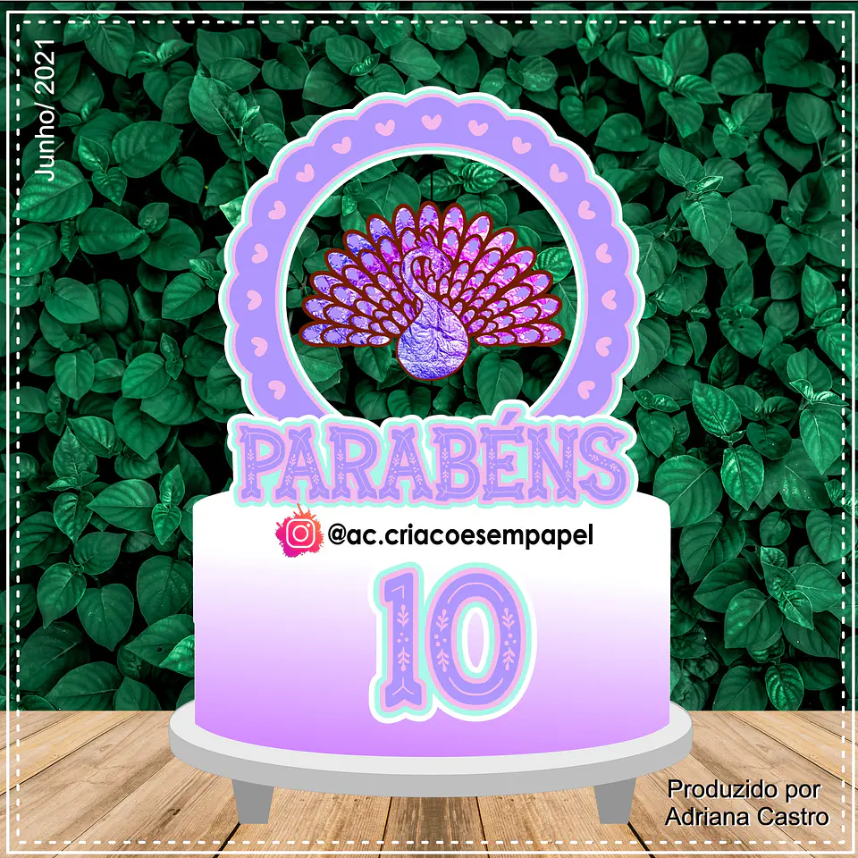 Arquivo de Corte Topo de Bolo Pavão 2 1