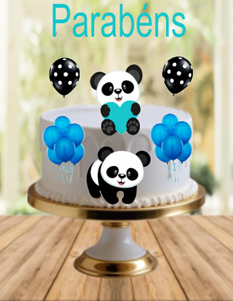 Arquivo de Corte Topo de Bolo Panda 17