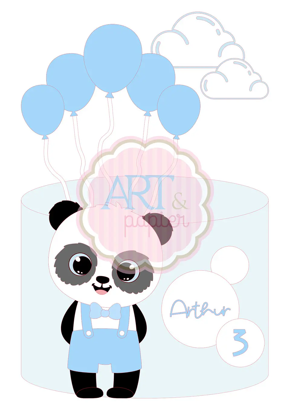 Arquivo de Corte Topo de Bolo Panda 10 1