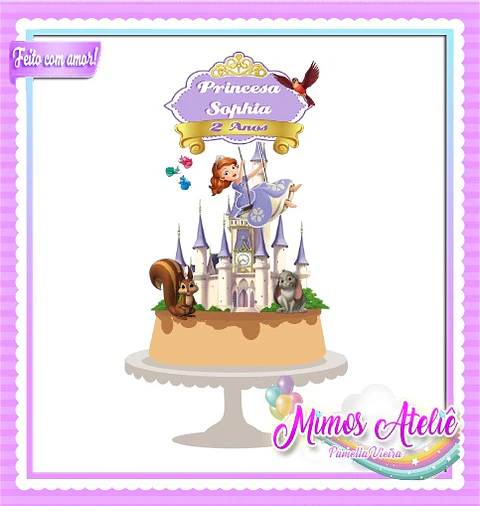Arquivo de Corte Topo de Bolo Princesa Sofia 8