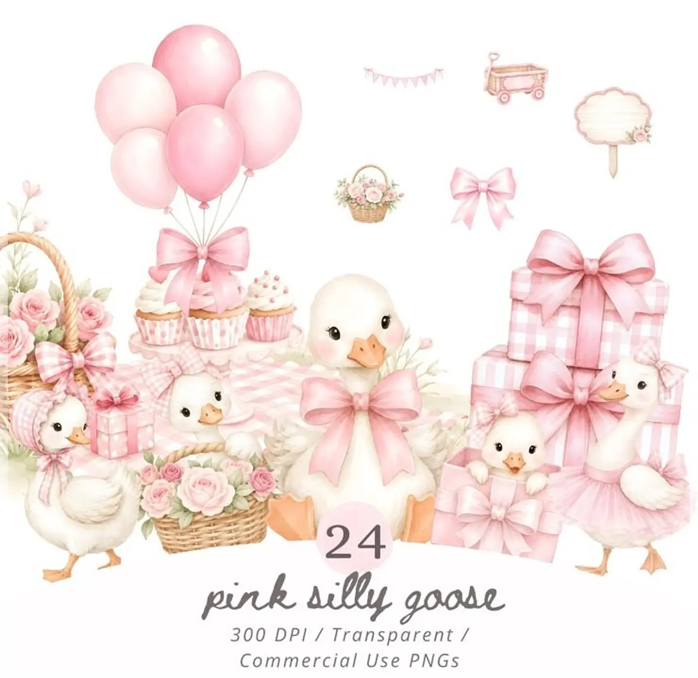 Kit Digital Ganso Rosa Pink Silly Goose 1 1
