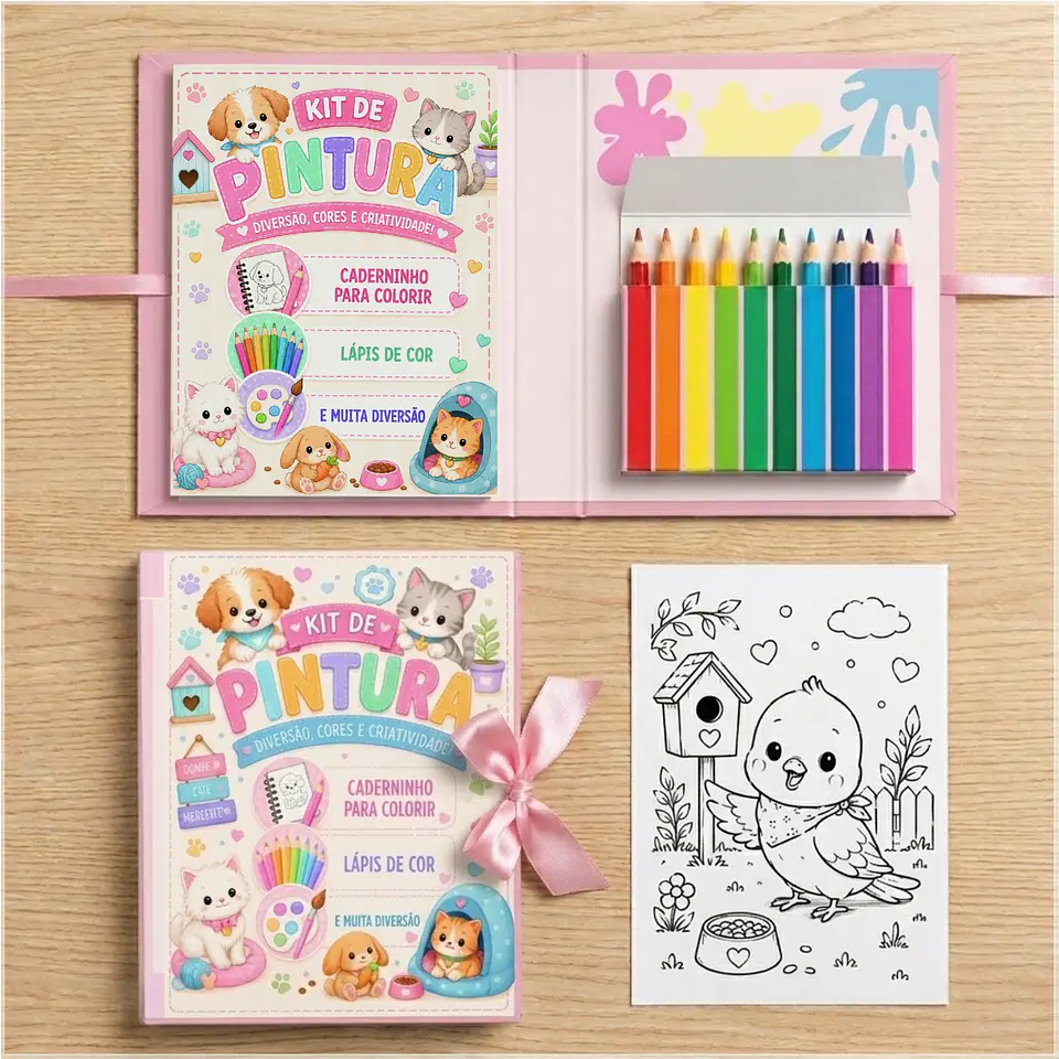 Arquivo de Corte Kit de Colorir Pet Bichinhos de Estimação Cachorrinho Gatinho 8 1