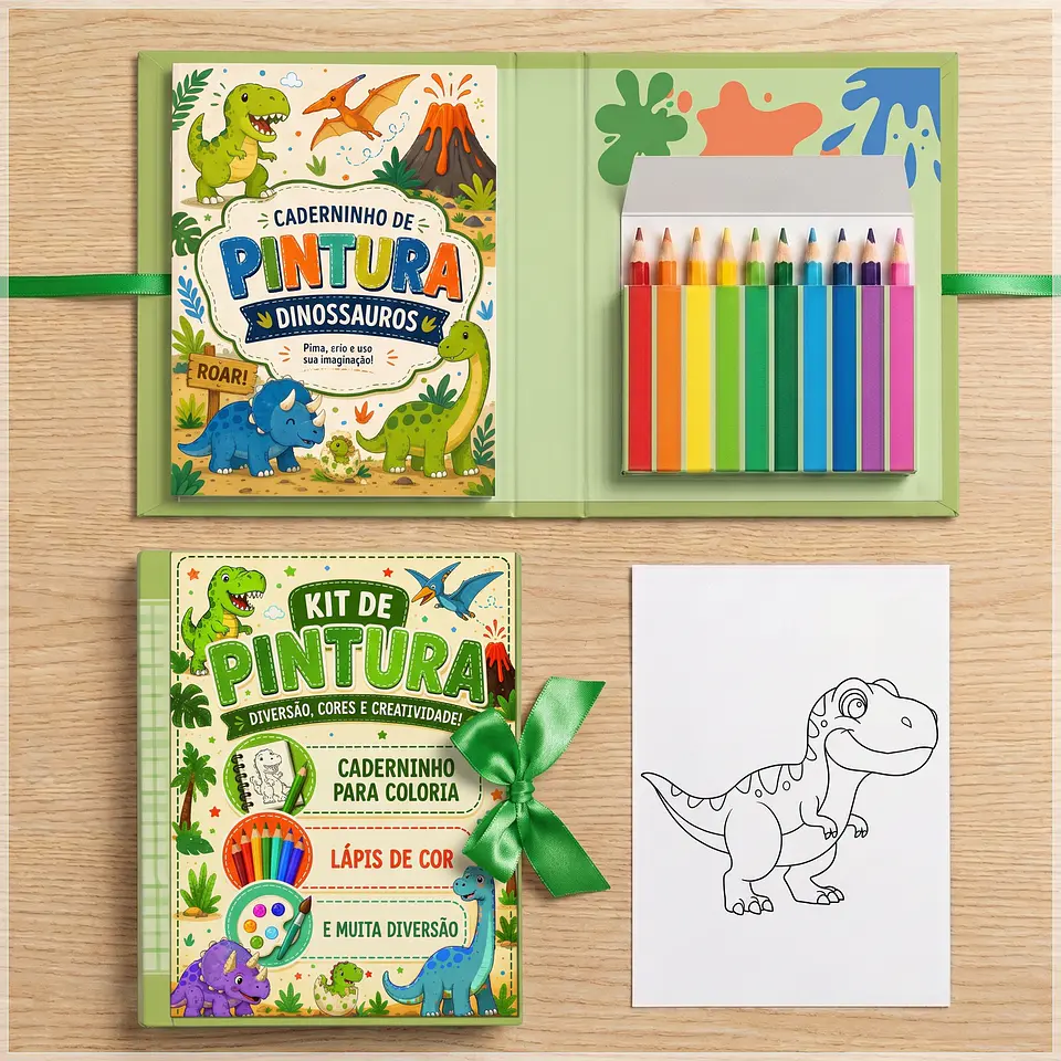 Arquivo de Corte Kit de Colorir Dinossauro Dino Menino 3 1
