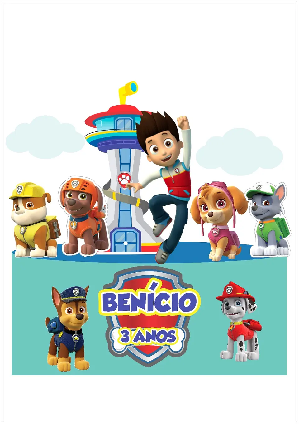 Arquivo de Corte Topo de Bolo Patrulha Canina 16 1